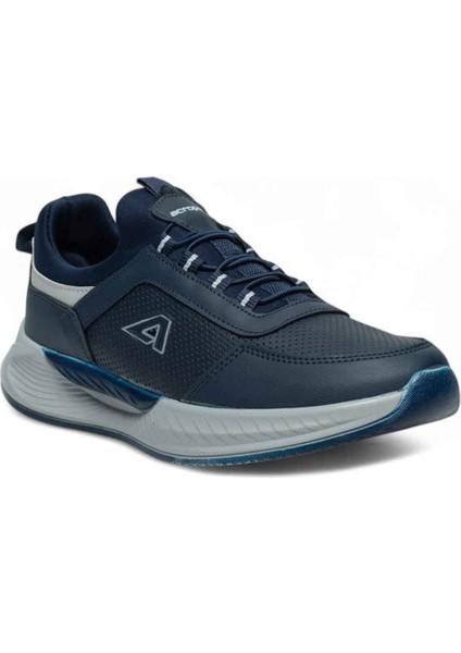 Acropol 137-26 Deri Anatomik Erkek Sneaker Lacivert Gümüş