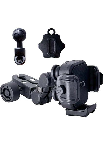 CT-M19 Telefon Tutucu Titreşim Önleyicili Motosiklet Gidon Ayna Montajlı Klipsli Su Geçirmez fırsatları