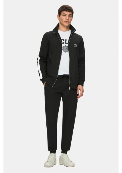 Halston Siyah Fermuarlı ve Cepli Baskılı Standard Fit Erkek Sweatshirt indirimleri