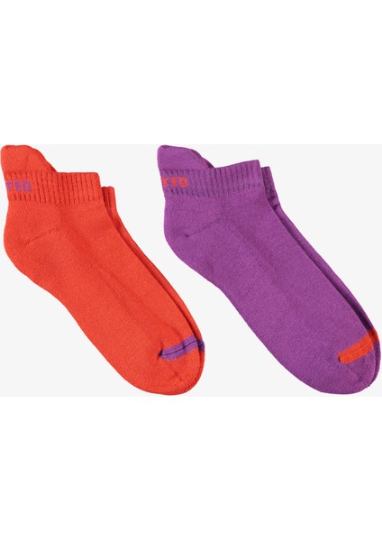 Unıted4 Kadın Kırmızı/mor 2'li Çorap