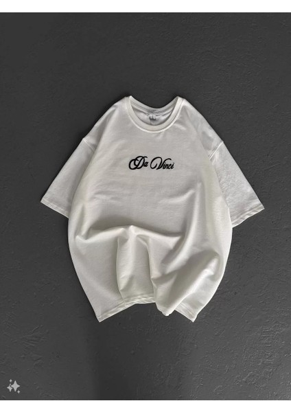Unisex Baskılı Oversize T-Shirt - Beyaz fırsatları