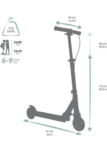 Çocuk Scooter - Süspansiyon ve Gidonda Fren - Mor - Mıd5