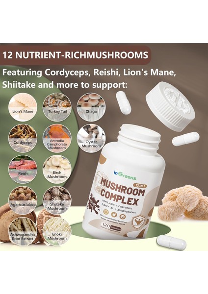 Mushroom Complex 12 In 1 20.000 Mg 120 Kapsül fırsatları