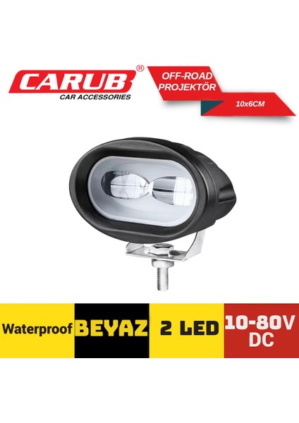 Sis Farı (1 Adet) Off Road Beyaz Carub 3010612 10-80V 2led Beyaz