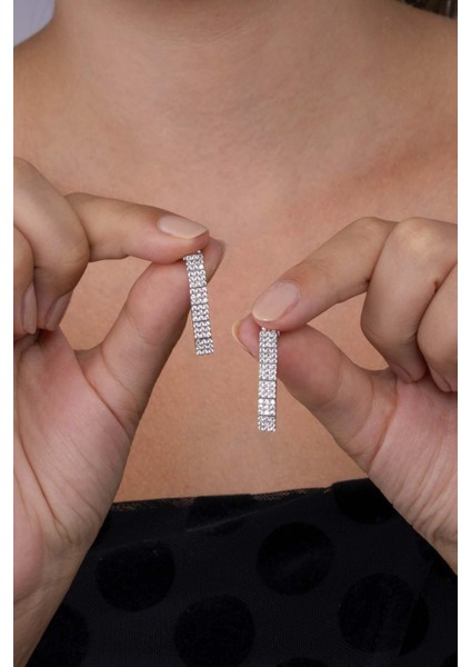 Beyaz Altın Kaplama Pırlanta Model Su Yolu Süzme 925 Ayar Gümüş Küpe fiyatları