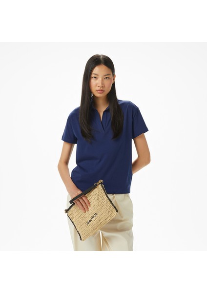 Kadın Lacivert Regular Fit Polo Yaka T-Shirt