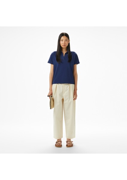 Kadın Lacivert Regular Fit Polo Yaka T-Shirt modelleri