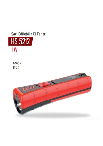 HS-5212 1W Şarj Edilebilir Gemici El Feneri 6400K Beyaz Işık fiyatları