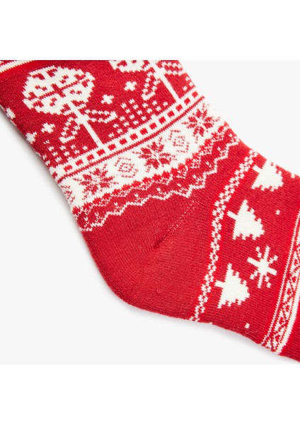 Pamuklu Yılbaşı Temalı Soket Havlu Çorap modelleri