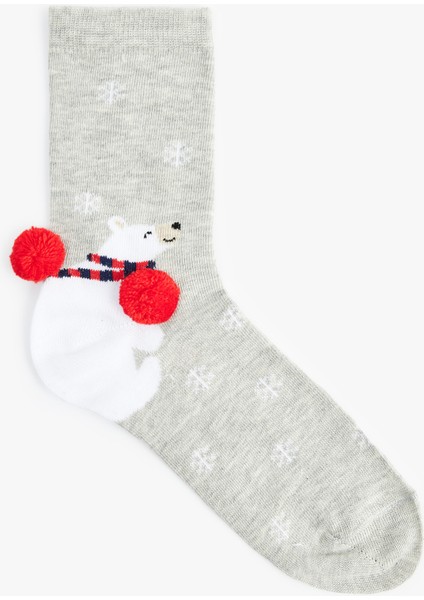 Yılbaşı Temalı Ponpon Detaylı Soket Çorap fiyatları