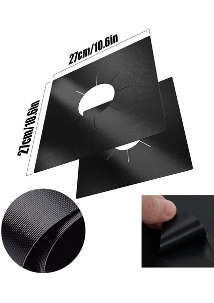 Adet Gazlı Ocak Koruma Matı, Brülor Koruma Pedi, Yeniden Kullanılabilir Gazlı Ocak Üst Kapakları, Mutfak Için, Kesilebilir, Temizlenebilir, Boyut 27 * 27 Cm, Siyah Renk modelleri