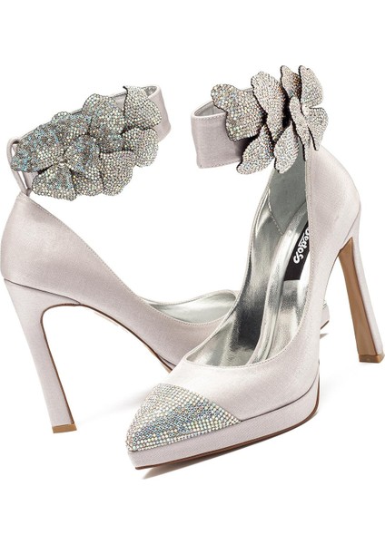 Kadın Özel Taşlı Bilekten Bağlamalı Yüksek Topuklu Platform Ayakkabı 6015 modelleri