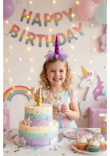 Unicorn Parti Tacı Kutlama Tacı Doğumgünü Tacı Kız Çocuk Taç fiyatları
