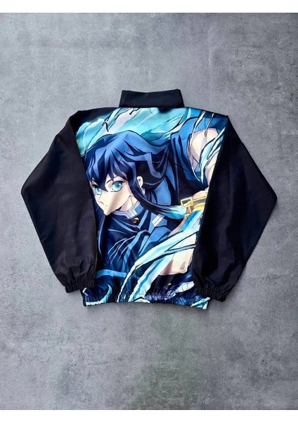 Fermuarlı Dijital Baskılı Rüzgarlık - Siyah modelleri