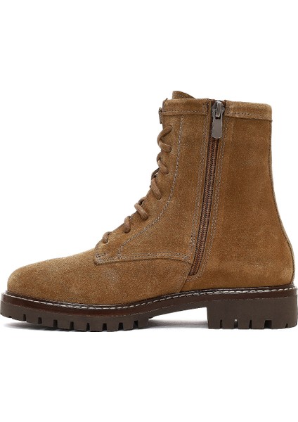 Kadın Taba Fermurlı Kalın Tabanlı Süet Deri Postal Bot 25WFD188110 fiyatları