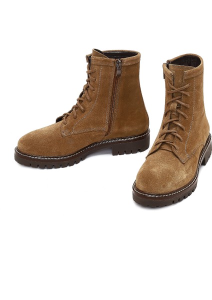 Kadın Taba Fermurlı Kalın Tabanlı Süet Deri Postal Bot 25WFD188110 modelleri