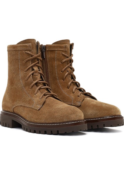 Kadın Taba Fermurlı Kalın Tabanlı Süet Deri Postal Bot 25WFD188110 fırsatları