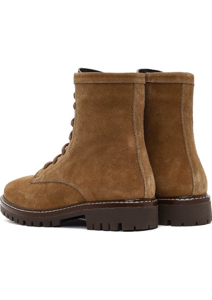 Kadın Taba Fermurlı Kalın Tabanlı Süet Deri Postal Bot 25WFD188110