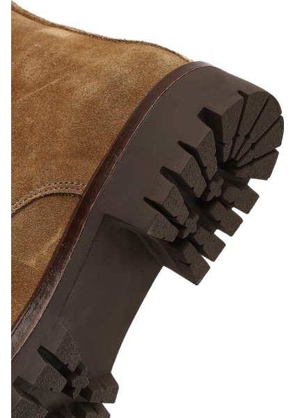 Kadın Taba Fermurlı Kalın Tabanlı Süet Deri Postal Bot 25WFD188110