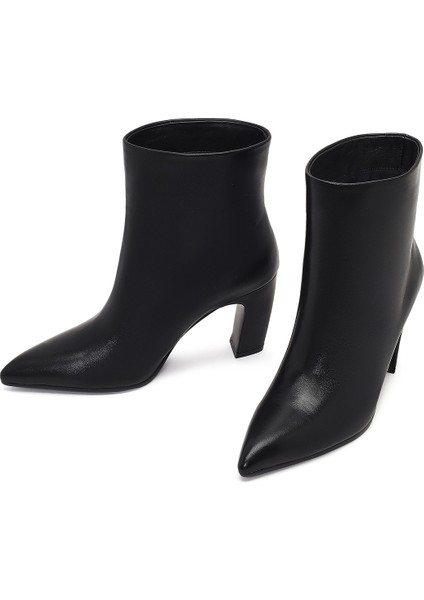 Kadın Siyah Kalın Topuklu Deri Bot 25WFD491118 modelleri
