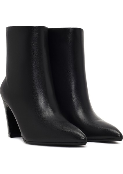 Kadın Siyah Kalın Topuklu Deri Bot 25WFD491118 indirimleri