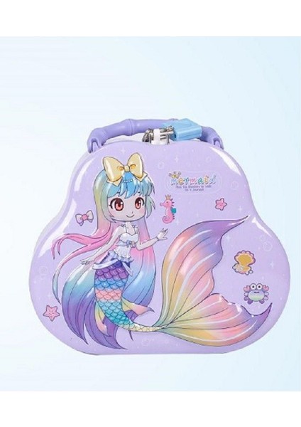 14 cm Asma Kilitli Metal Deniz Kızı Kumbara 2809