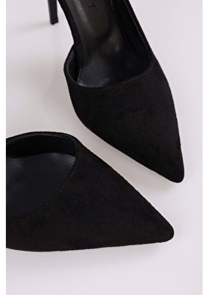 Kadın Massy Siyah Süet Stiletto Yüksek Topuklu Şık Tasarım
