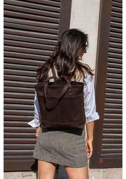 Saraci Hakiki Deri Dönüştürülebilir Tote Bag – Omuz ve Sırt Çantası, Geniş Hacimli Şık Tasarım indirimleri