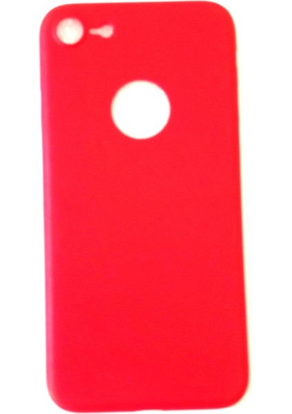 ESLIFETECH26AKSESUAR Iphone 8 Uyumlu Rubber Sert Silikon Arka Koruma Kılıf-Kırmızı