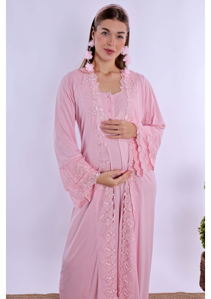 Pembe Hamile Lohusa Set