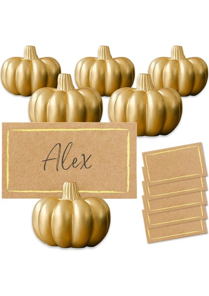 Aspen Fall Mini Kabak Masa Kartı Tutucu (6 Adet), Şükran Günü Masa Dekorasyonu, Temalı Düğünler, Gelin Için Mükemmel