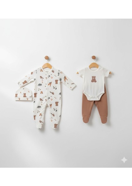 Erkek Bebek 4\'lü Baskılı Takım (1-3 / 3-6 Ay) fiyatları