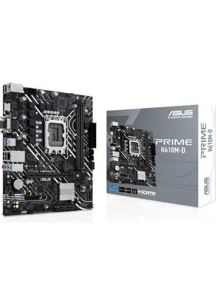 Asus Prıme H610M-D Ddr5 5200MHZ(OC) 1xvga 1xhdmı 1xm.2 USB 3.2 Matx 1700P (12. / 13. ve 14. Nesil Işlemci Uyumlu)