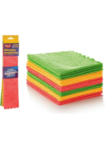 6 Adet Eco Multi Functional Mikrofiber Temizlik Bezi 25X35 cm | Ekonomik Iz Bırakmayan Parlak Temizlik Bezi 2'li Set (Vrp 319)