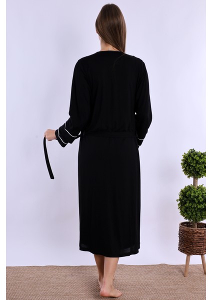 Siyah Sabahlıklı Hamile Lohusa Gecelik Takım modelleri