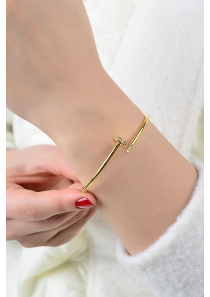 10 gr (Gram) Taşlı Çivi Desenli Kelepcee 22 Ayar Altın