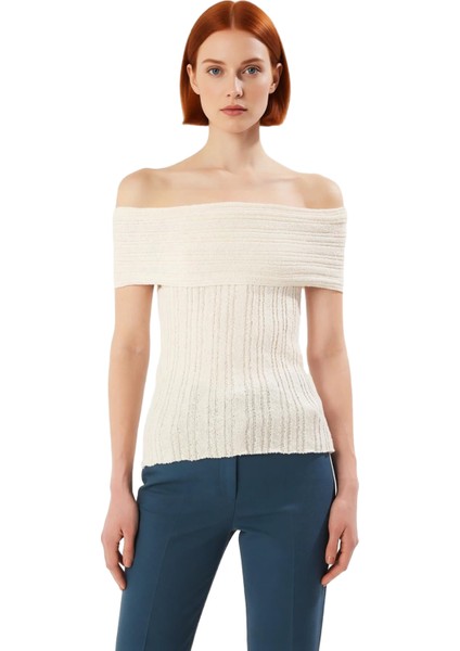 Kadın Carmen Yaka Dokulu Triko Bluz Zahmetsiz Şıklık ve Konfor Sunan Günlük Parça Kaliteli modelleri