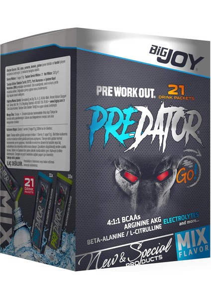 Bigjoy Sports Predator Go! Mix 17GX21 Adet 1 Paket(1 x 357 G)
