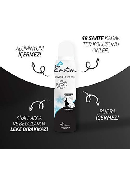 Emotion Invisible Fresh Kadın Deodorant, 150 ml