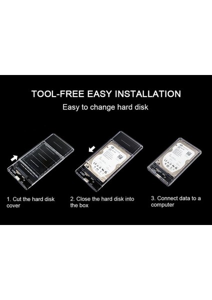 6642 2.5" USB 3.0 Harici SSD Harddisk Şeffaf Taşınabilir HDD Sata Kutusu USB 3.0 Ile 5 Gbps A Kadar Veri Aktarımı USB 2.0 Or 1.1destekli Tak-Çalıştır LED Işıklı 4tb (4000GB) Destekli fiyatları