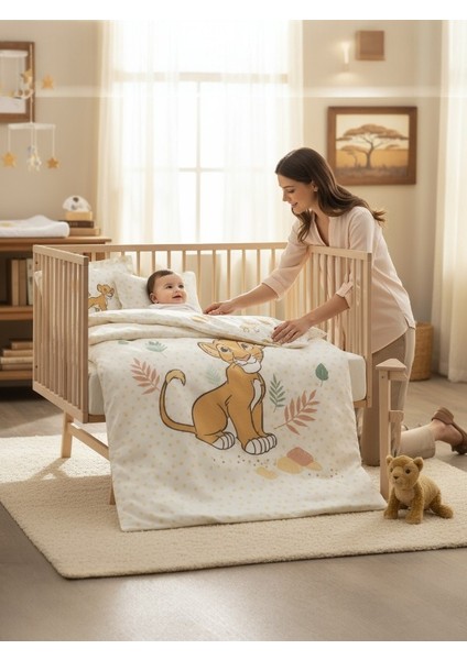 Lion King Simba Happy Disney Lisanslı Bebek Nevresim Takımı – %100 Pamuk (95 Karakter)