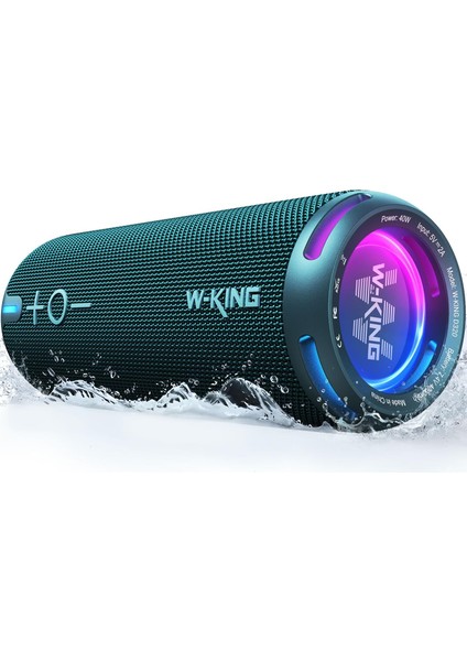 Amazon W-Kıng D320 Bluetooth Hoparlör, 40W 360° Surround Boombox, 24 Saate Varan Çalma Süresi, IP67, Kablosuz Tws, Powerbank/tf/aux/bluetooth5.3/, Ses Bombası