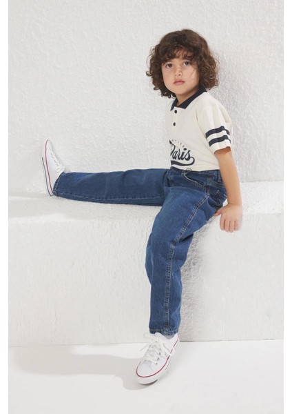 Mavi Renk Erkek Çocuk Regular Pamuklu Denim Pantolon Jean modelleri
