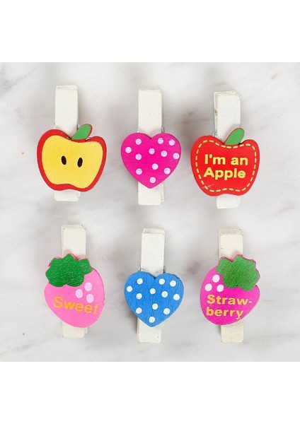 Loren Dekoratif Kalp ve Meyve Desenli Mandal 6'lı fiyatları