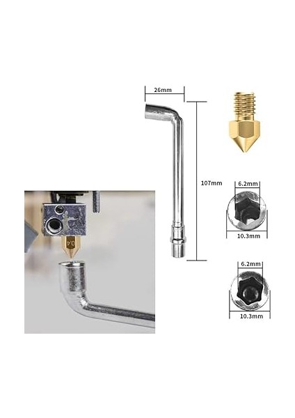 22 Adet 3D Yazıcı Nozulları Mk8 Nozul Ekstruder Baskı Kafası, 0.4 mm 10 Adet, 0.2mm 0.3mm 0.5mm 0.6mm 0.8mm 1.0mm Her 2 Adet, Temizleme Kiti-1 Cımbız, 1 Nozul Anahtarı, 10 Paket 0.35 mm fırsatları