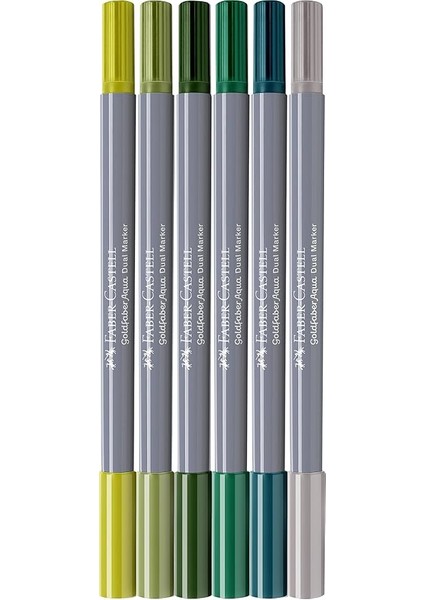 Goldfaber Aqua Çift Uçlu Markör, Kaligrafi, 6'lı Jungle modelleri