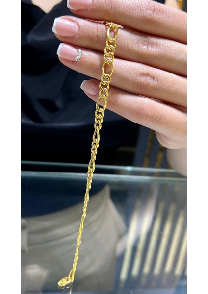 7 gr (Gram) Figaro Halkalı Kunye 22(916) Ayar Altın (Unisex)
