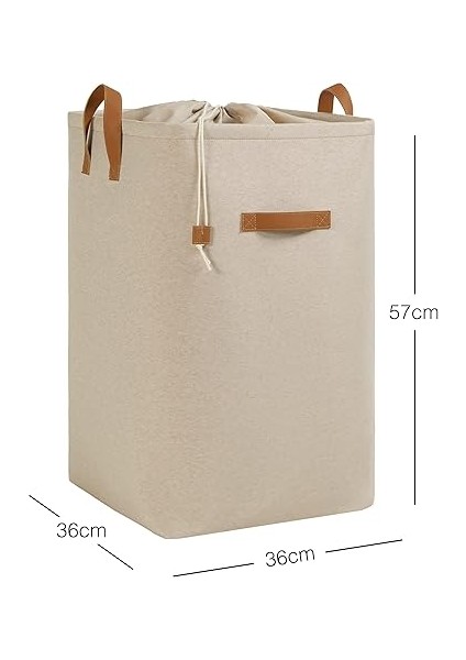 Home Textile Ağzı Büzgülü Bej Renk Çamaşır Sepeti 36 x 36 x 57 cm fiyatları