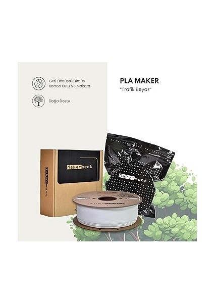 Pla Maker, 1.75MM 1kg 3D Yazıcı Pla Filament (Trafik Beyaz) fiyatları