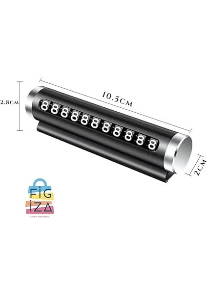 Alüminyum Araç Içi Parkmatik | Çevirmeli Park Telefon Numaratörü | Siyah Renk | Torpido Üstü Telefon Yazısı | Güneşe Dayanıklı Şık Tasarım | Kolay Montajlı fırsatları